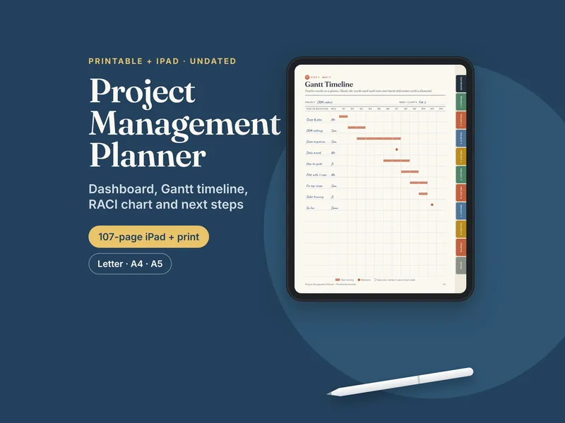Project Management Template & RACI Planner listing image